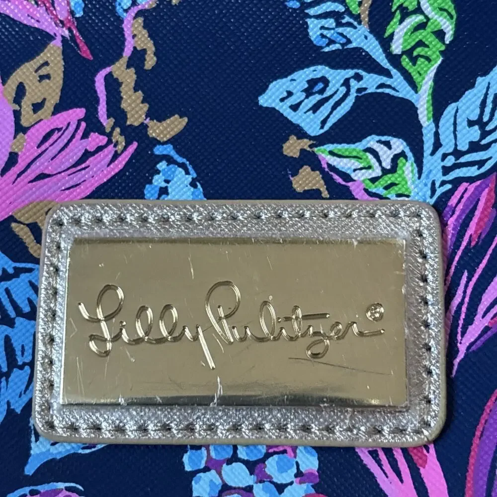 NWT LILLY PULITZER LAPTOP CASE, LEATHERETTE W/POCKET COMPUTERS CALYPSO COAST 14